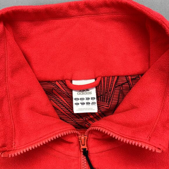ADIDAS Men's Full Zip Jacket Size XL Cozy Fleece Red Athleisure Sports - Picture 2 of 14